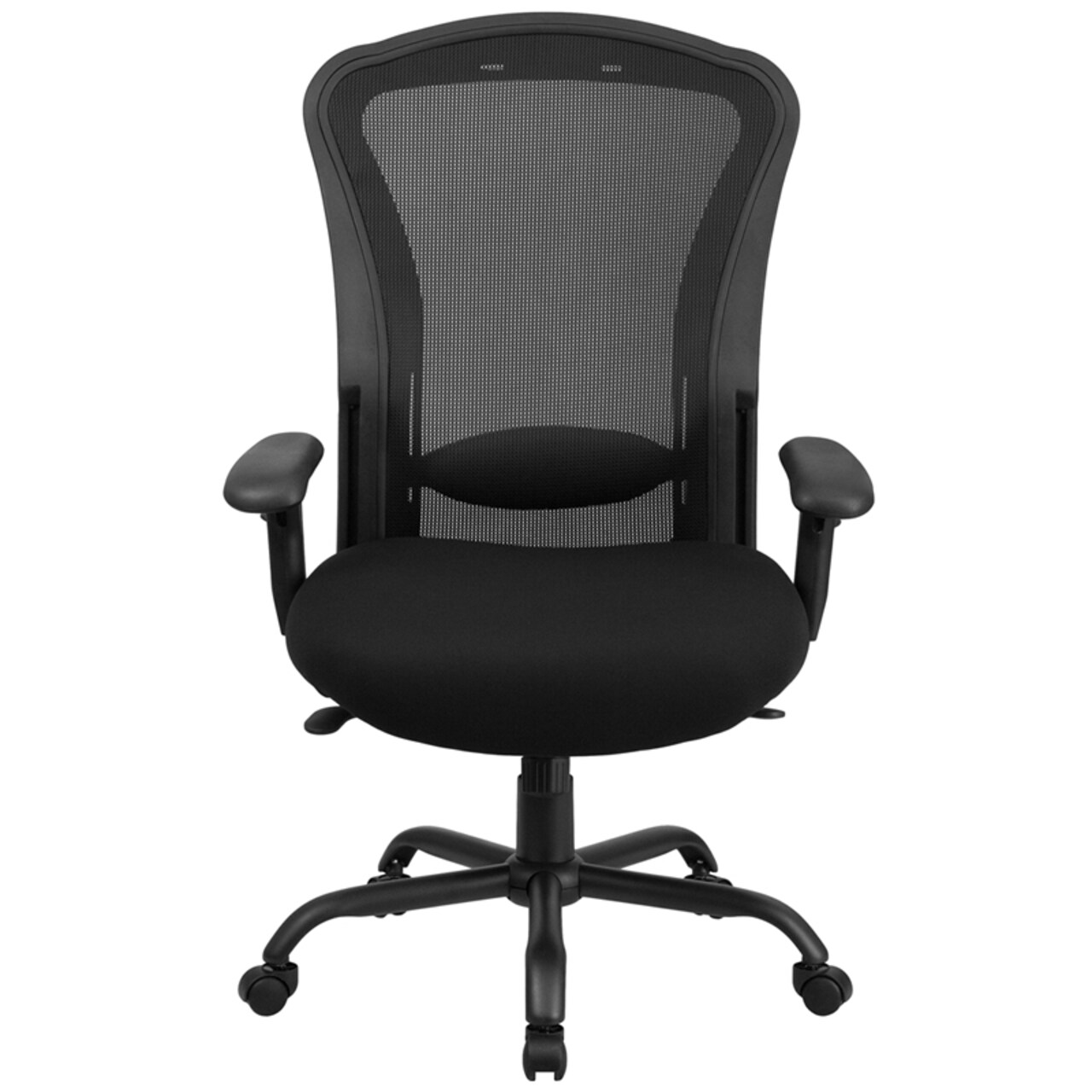 Flash Furniture Hercules Series 247 Intensive Use Big & Tall 400 Lb. Rated Black Mesh Multifunction Synchrotilt Ergonomic Office Chair
